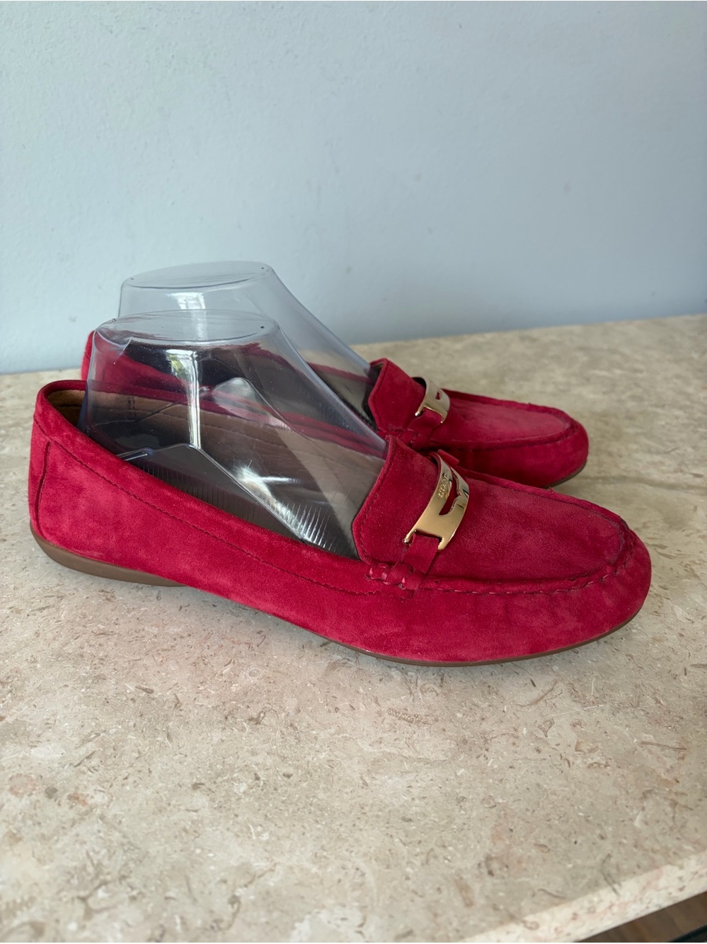 Coach Driving Mocs Women’s Size 8 Olympia Red Suede Leather Moccasin Loafer